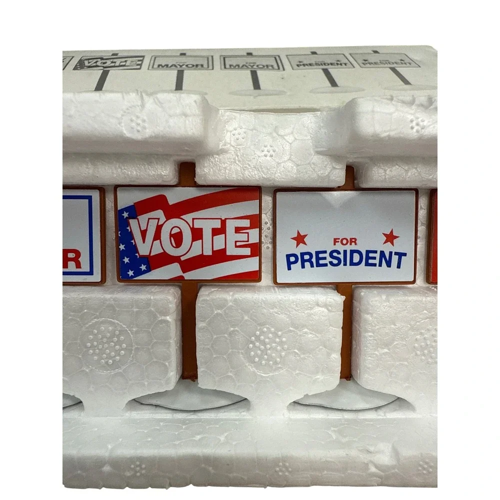 Snow Village Election Yard Signs Set of 6 Metal Accessories Deptartment‎ 56
